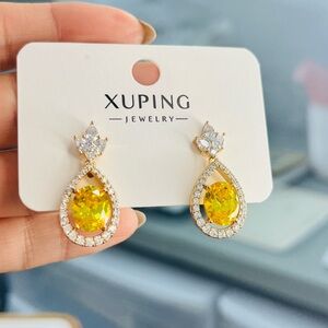 Ping Gold and Yellow Gemstone Earrings